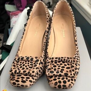 ANN MASHBURN Leopard Print Square Toe Heels